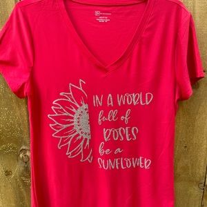 Short sleeve inspirational v neck tee shirt